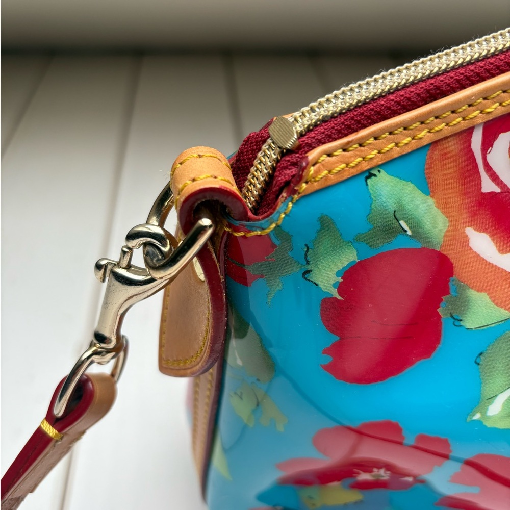 Dooney & Bourke Blue Floral Satchel Handbag - Picture 6 of 17